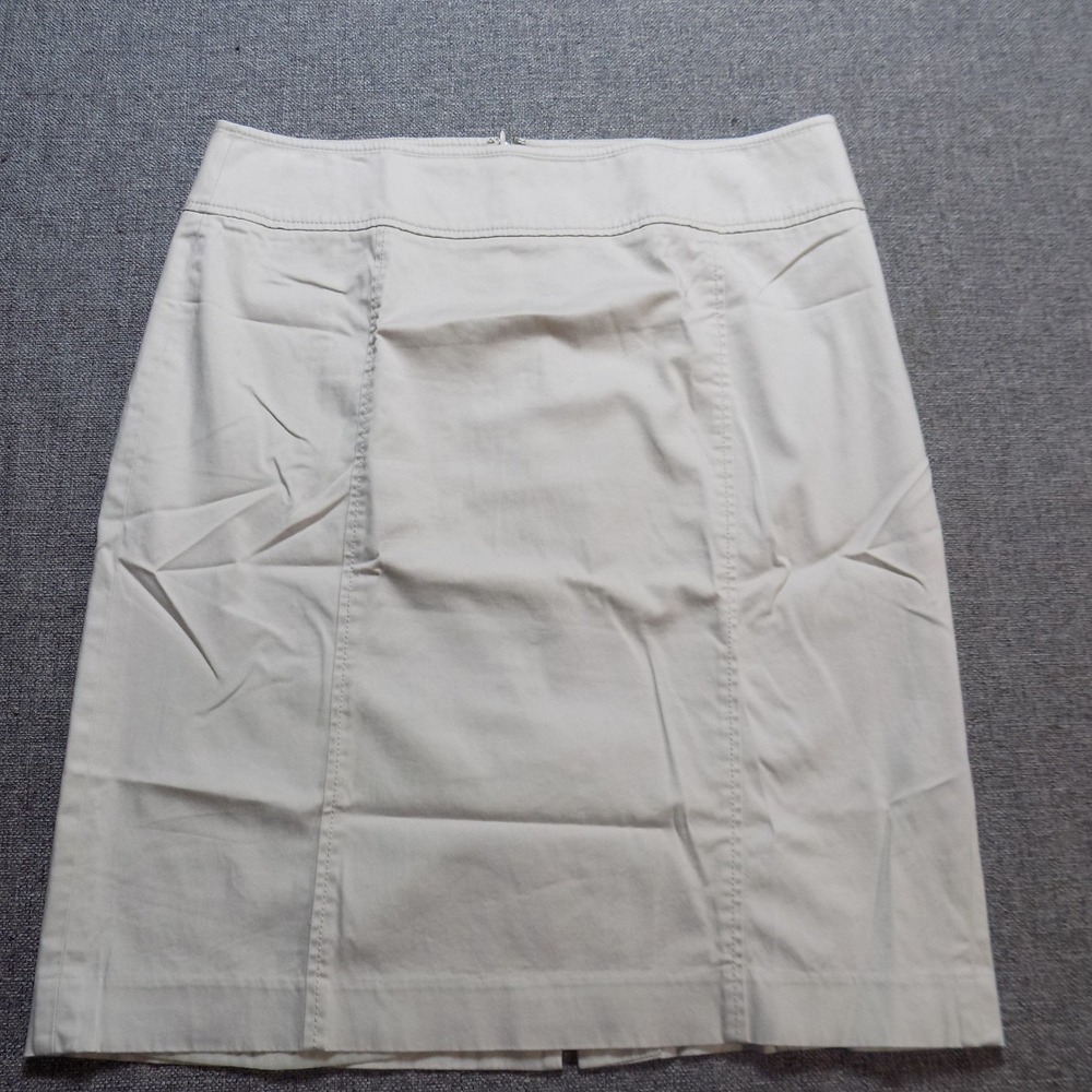 Talbots Pencil Skirt Womens 12 Beige Excellent Solid Cotton Blend Workwear
